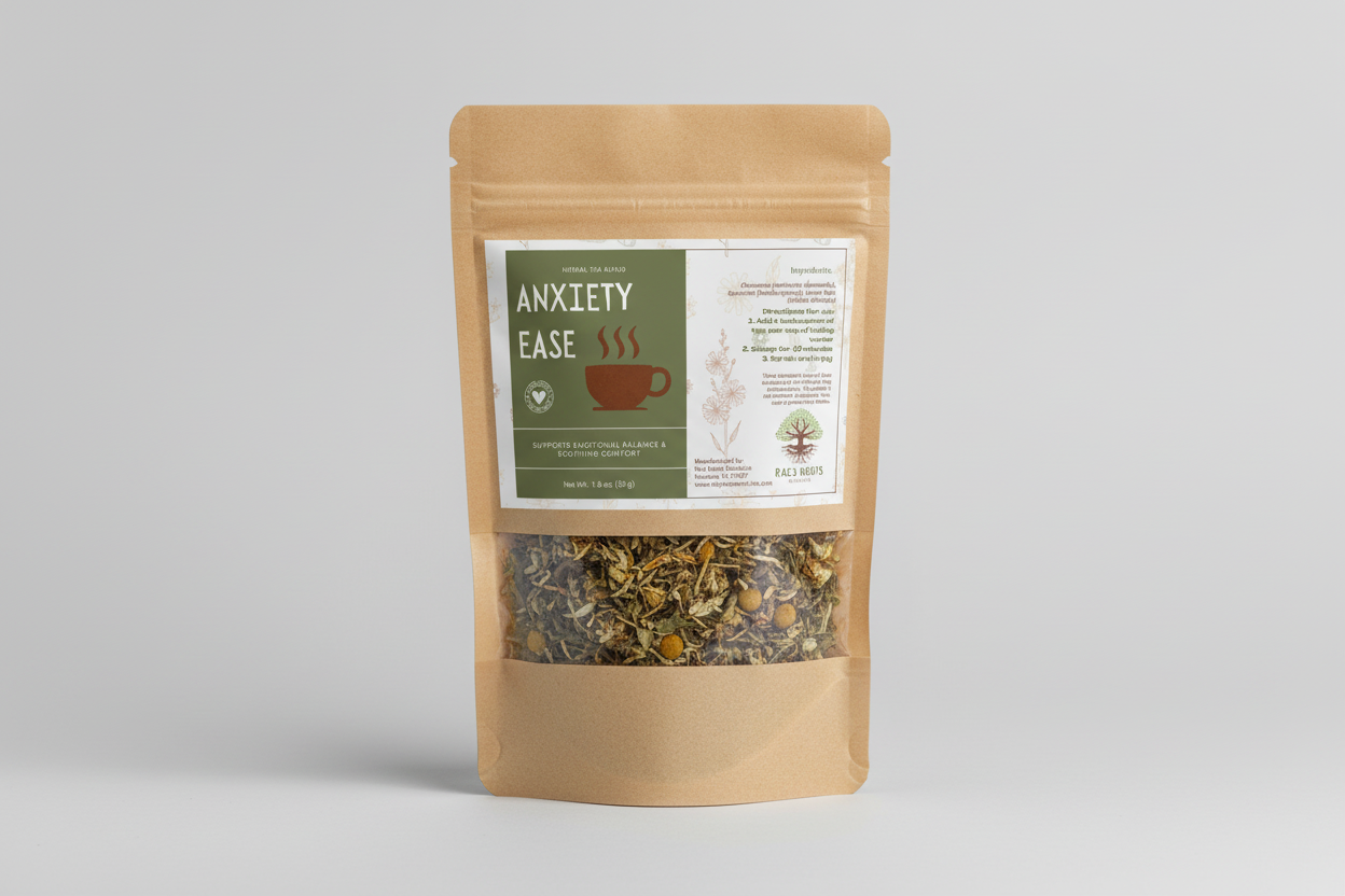 Anxiety Ease Tea Bag Mockup - Full Label