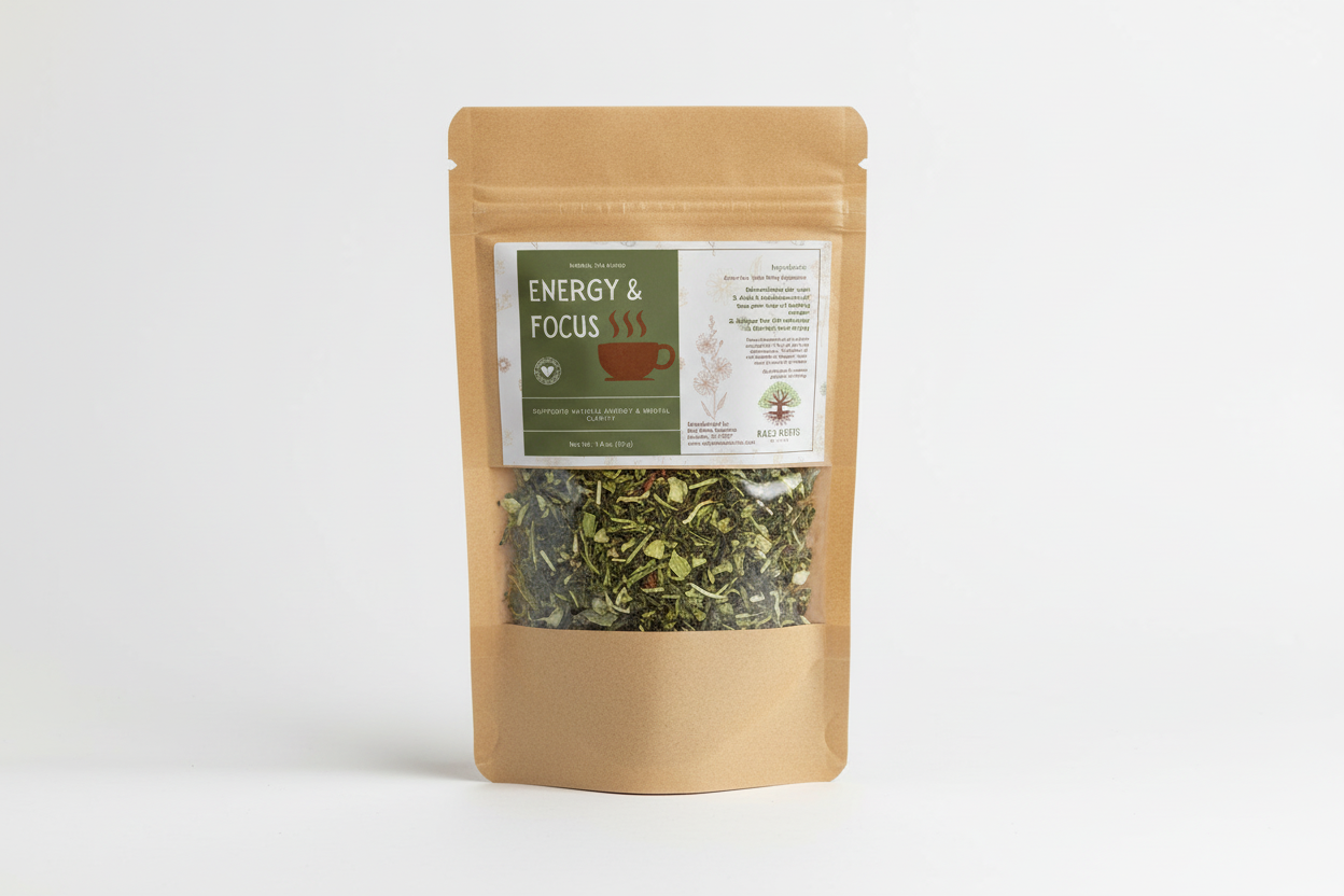 Energy & Focus Tea Bag Mockup