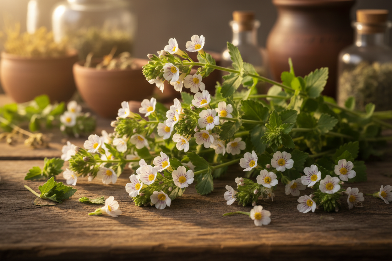 eyebright herb on a table