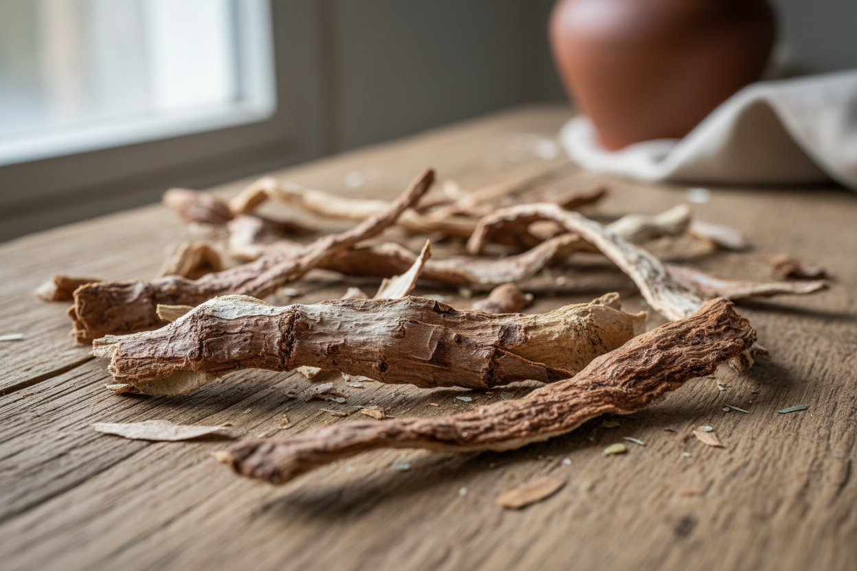 white willow bark on a table